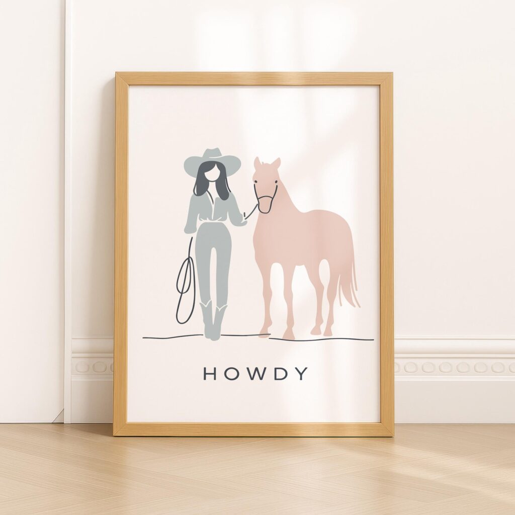 Howdy Cowgirl Minimalist Print