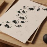 Ink Wash Mice Print