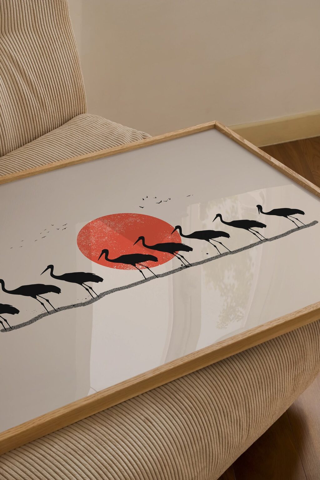 Japandi Stork Print
