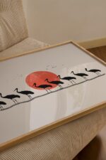 Japandi Stork Print