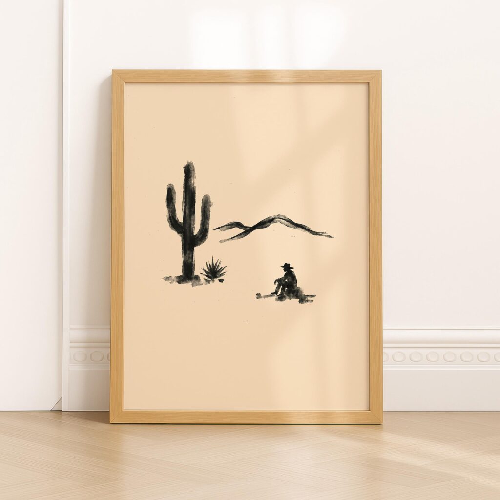 Lonely Cowboy Desert Western Print
