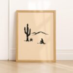 Lonely Cowboy Desert Western Print