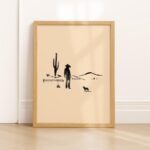 Minimal Western Desert Cowboy Print