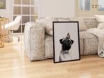 Pug with Monarch Print