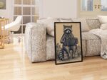 Raccoon Playing an Accordion in the Desert Print