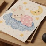 Sleeping Bunny Moon Cloud Print