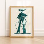 Teal Cowgirl Poster