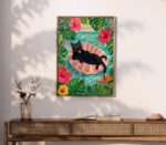 Tropical Black Cat Pool Float Print