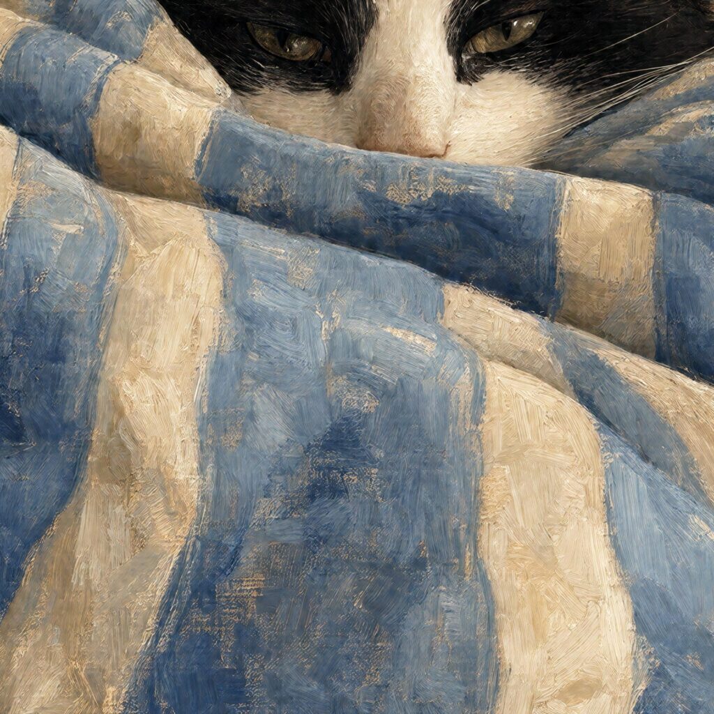 Tuxedo Sleeping Cat Print