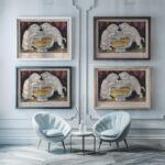 Vintage White Kittens Fishing Print