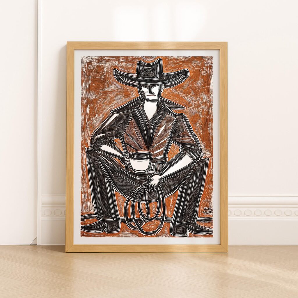 Western Cowboy Coffee Print
