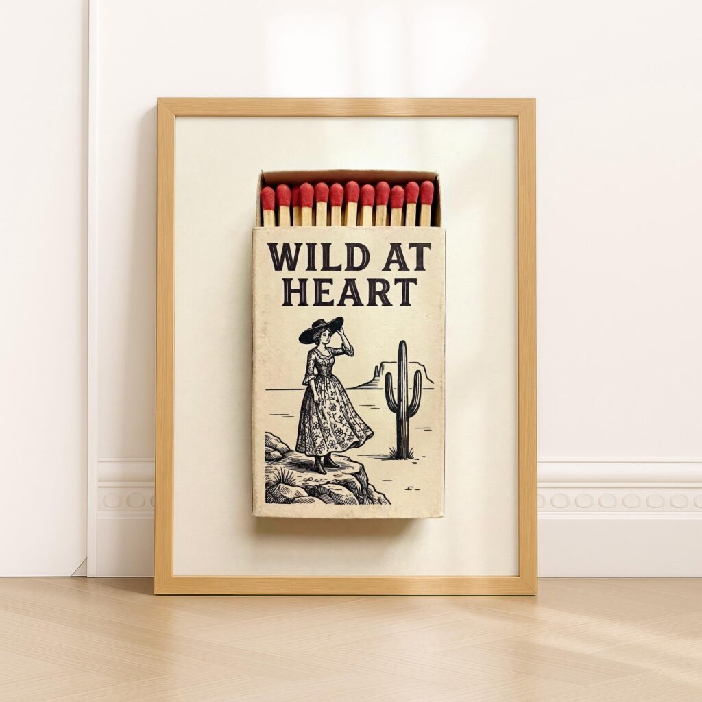Wild at Heart Cowgirl Matchbox Print