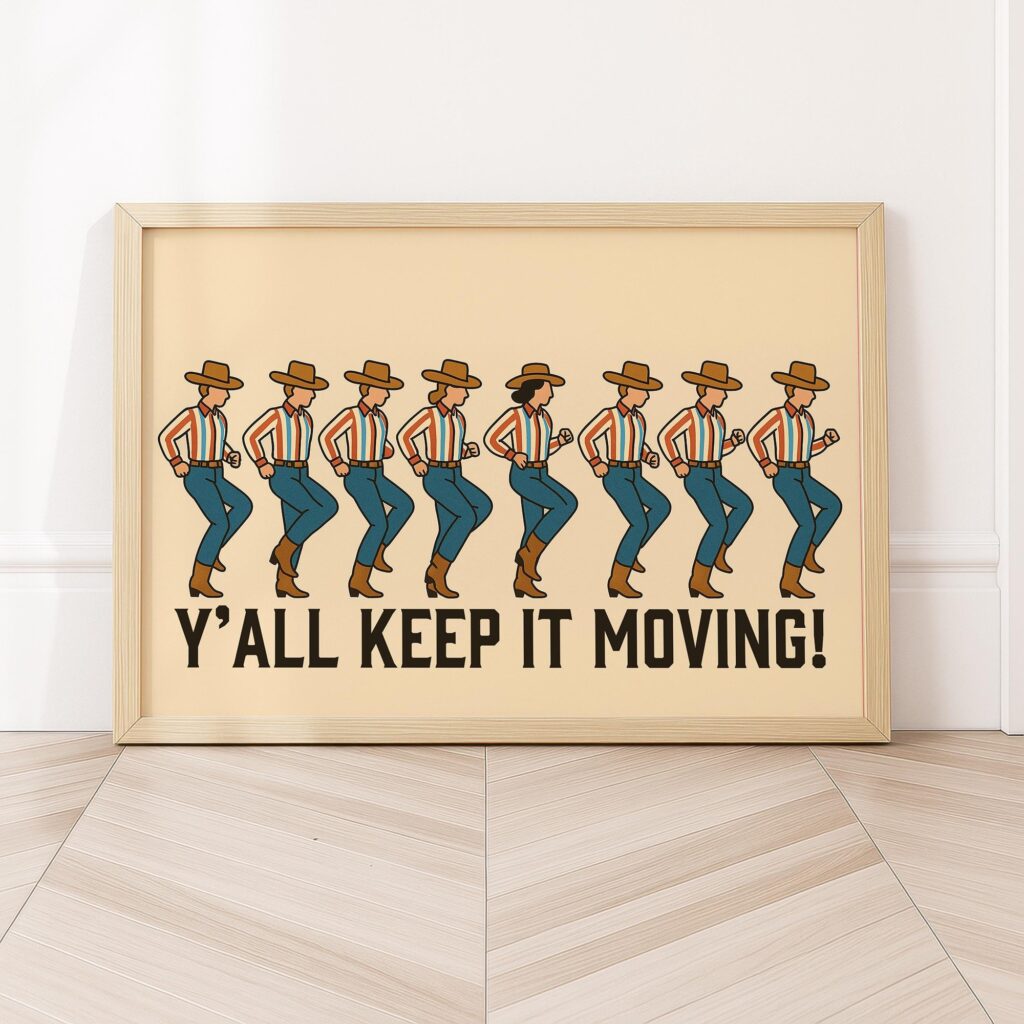 Y'all Line Dancing Wall Art