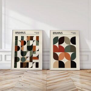 Bauhaus Geometric Print Set of 2