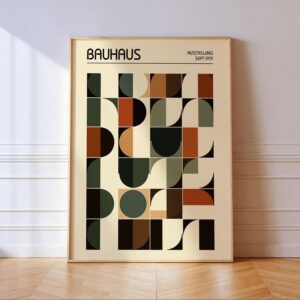 Terracotta Bauhaus Geometric Art Print
