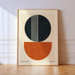 Bauhaus Red and Black Geometric Print