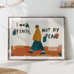 Walk By Faith Art Print - Earth Tones, Scripture Wall Decor