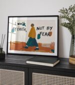 Walk By Faith Art Print - Earth Tones, Scripture Wall Decor
