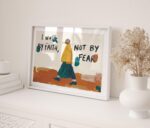 Walk By Faith Art Print - Earth Tones, Scripture Wall Decor