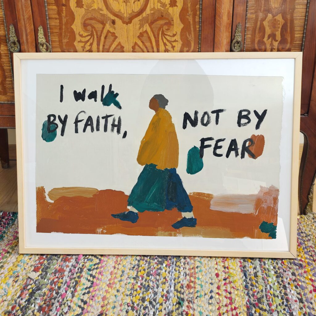 Walk By Faith Art Print - Earth Tones, Scripture Wall Decor