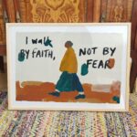 Walk By Faith Art Print - Earth Tones, Scripture Wall Decor