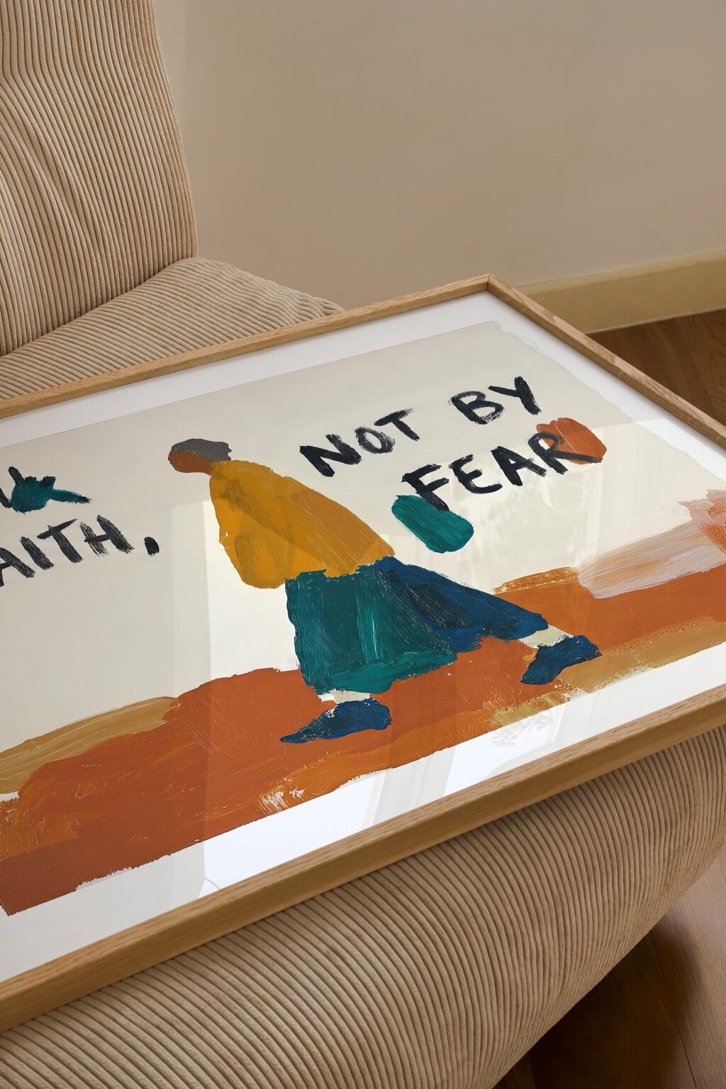 Walk By Faith Art Print - Earth Tones, Scripture Wall Decor
