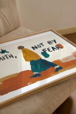 Walk By Faith Art Print - Earth Tones, Scripture Wall Decor