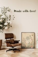 1 Corinthians 13:13 Wildflower & Bee Print, Faith Hope Love Vintage Scripture Wall Art