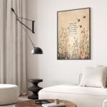 1 Corinthians 13:13 Wildflower & Bee Print, Faith Hope Love Vintage Scripture Wall Art