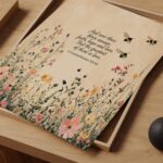 1 Corinthians 13:13 Wildflower & Bee Print, Faith Hope Love Vintage Scripture Wall Art