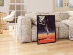 Astronaut Basketball Art Print: Retro Sci-Fi Sports Poster