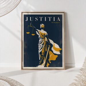 Lady Justice Retro Poster: Justitia Scales of Justice Law Office Wall Art