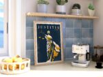 Lady Justice Retro Poster: Justitia Scales of Justice Law Office Wall Art