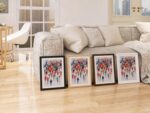 Marathon Colorful Runners Sport displayed as a framed print in three frame colours