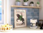 Safari Fashion Poster Magazine Cover, Retro Woman on Zebra Print