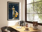 Lady Justice Retro Poster: Justitia Scales of Justice Law Office Wall Art